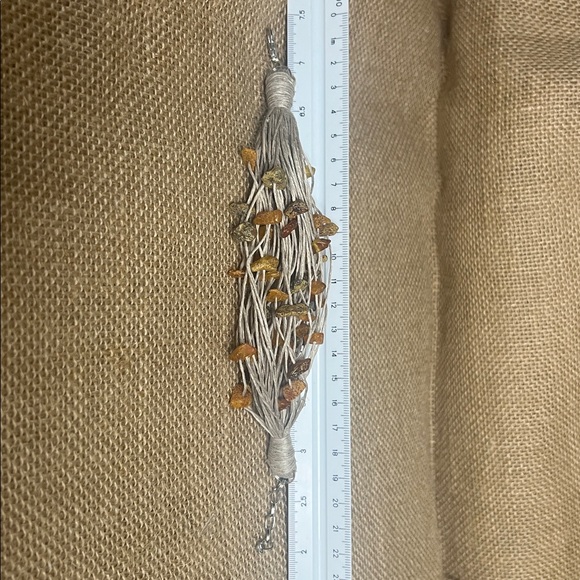 Chic Multi-Strand Amber Bracelet and Natural Linen cord - Picture 3 of 3